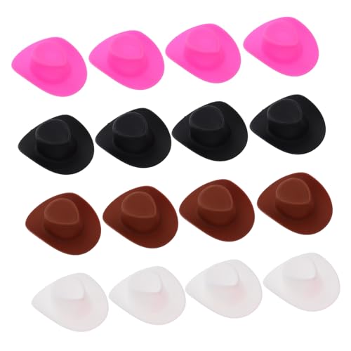 Beaupretty 4 Stück Teiliges Mini Cowboy Hüte für Puppen DIY Basteln Bunte Kleine Western Hüte als Zubehör für Dollhouse Dekoration für Kreative Handwerksprojekte und Figuren Accessoires von Beaupretty