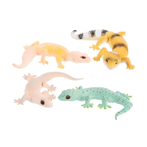 Beaupretty 4 Stück Teiliges Mini Geckos aus Stabilem Kunststoff Realistische Simulation Tierfigur als Lernspielzeug und Scherzartikel für Kreative Reptilien Figuren für Fantasievolles von Beaupretty