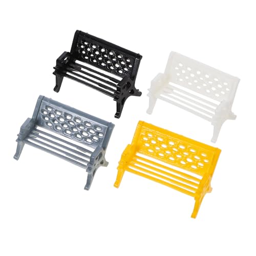 Beaupretty 4 Stück Teiliges Miniatur Parkbänke aus Wetterfestem Material Verarbeitung Langlebige Garten Deko Ornamente für Mikrolandschaft Geeignet für Outdoor und Blumentopfgestaltung von Beaupretty