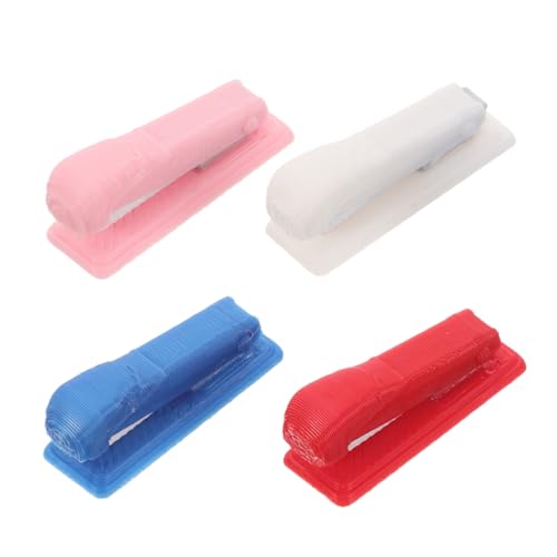 Beaupretty 4 Stück Teiliges Miniatur heftgerät Puppenhaus Zubehör Mini Bürohefter aus Langlebigem Pla in Weiß Blau Rot Realistisch Detaillierte Mini Tacker Klammern für Basteln und von Beaupretty