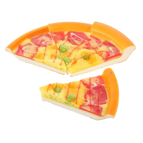 Beaupretty 4 Stück Teiliges PU Fake Käsepizza Modell Realistische Küchen Deko Leichte Spielküche Pizzastücke Vielseitig als Party und Weihnachtsdekoration Geeignet von Beaupretty
