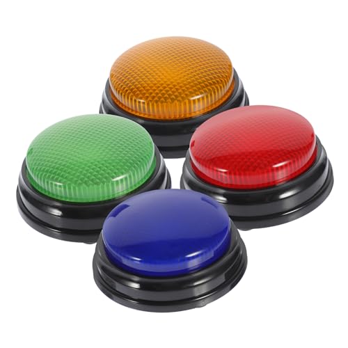 Beaupretty 4 Stück Teiliges Party Quiz mit Beleuchteten Geräuschaktiven Spieltasten Bunte Sound Buttons für Spieleabende Unterricht und Unterhaltsame Wettbewerbe von Beaupretty