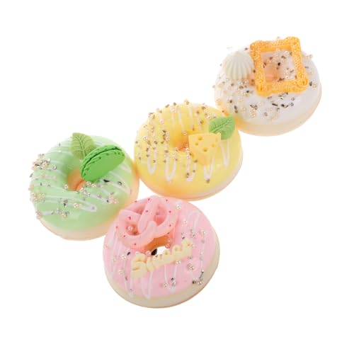 Beaupretty 4 Stück Teiliges Realistische Fake Donuts aus Flexiblem Künstliche Donut Modelle mit Detailgetreuer Dekorative Simulation von Dessertmodellen für Schaufenster Fotografie und von Beaupretty