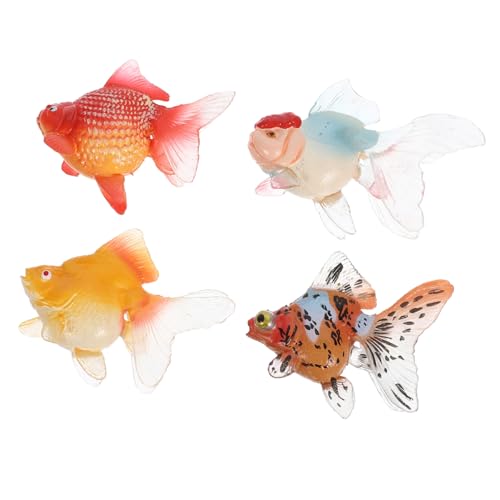 Beaupretty 4 Stück Teiliges Realistische Goldfisch Modelle aus Stabilem Kunststoff Farbenfrohe Aquarium Deko Figuren Kindgerechtes Lernspielzeug für Teich Aquarium und Terrarium Gestaltung von Beaupretty