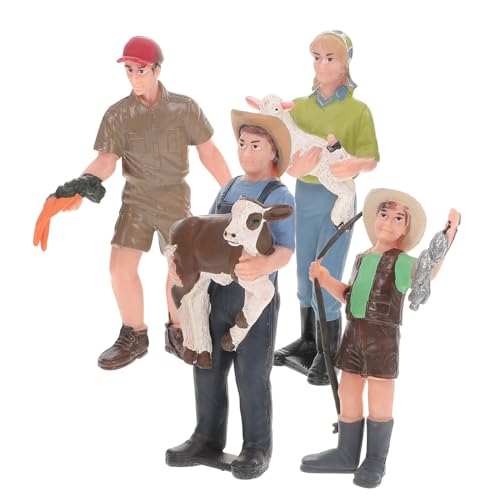 Beaupretty 4 Stück Teiliges Statisches Bauernhof Figuren Realistische Bauernhof miniaturmodelle für Kuchendekoration Rollenspiel Heimdeko Lernspielzeug und Gartengestaltung von Beaupretty