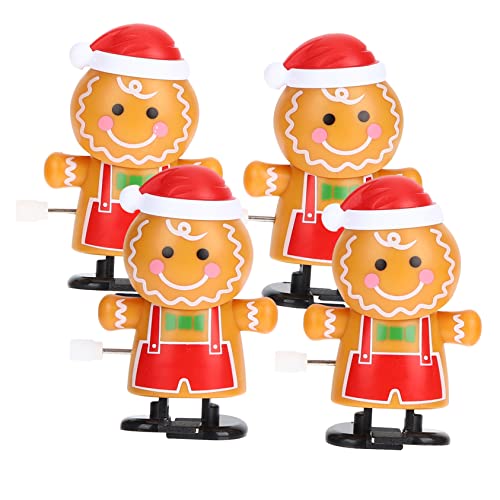 Beaupretty 4 Stück Teiliges Wind Up Lebkuchenmännchen Niedliches Weihnachts Mitbringsel für Kleines Tragbares Aufziehspielzeug Motorik und Spielspaß von Beaupretty
