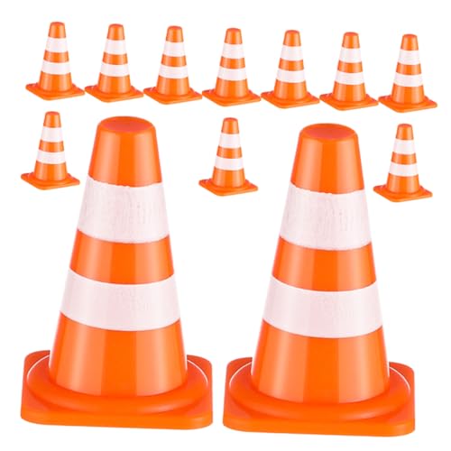 Beaupretty 40 Stück Miniatur Verkehrskegel Set mit Orange Verkehrsschilder für Lernspielzeug zur Verkehrserziehung und Rollenspiel für BAU Themenpartys und Interaktive Spiele von Beaupretty