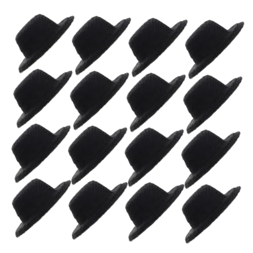 Beaupretty 40 Stück Schwarze Miniatur Hüte für DIY Dekoration Puppen Schneemänner und Festlichkeiten Accessoires für Kreative Bastelprojekte und Puppenhaus Dekoration von Beaupretty