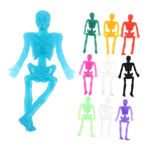 Beaupretty 40 Stück Teiliges Halloween Kleine Klebrige Dehnbare Skelettfiguren aus Weichem TPR Gummi Haftende Streiche Spielzeuge für Partygeschenke Klassenzimmer Preise und Goodie Bags von Beaupretty
