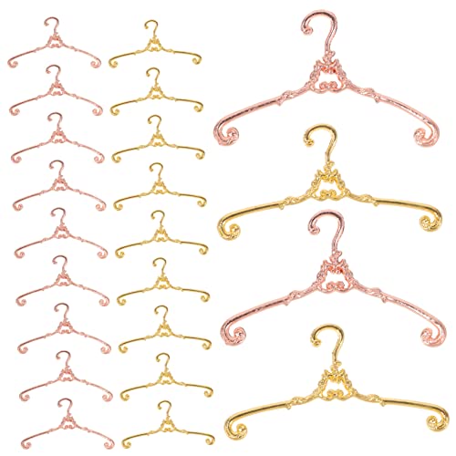 Beaupretty 40 Stück Teiliges Mini Kleiderbügel Metall in Gold und Roségold Realistische Kleine Puppenhaus Kleiderbügel für Puppenkleidung Dekoration und Aufbewahrung im Puppenhaus von Beaupretty