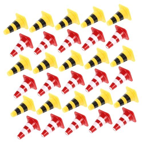 Beaupretty 40 Stück Teiliges Mini Verkehrskegel aus Robustem Kleine Straßensperren und Verkehrszeichen für Pädagogisches Rollenspiel zur Verkehrs und Symbolerkennung Langlebig und Sicher für von Beaupretty