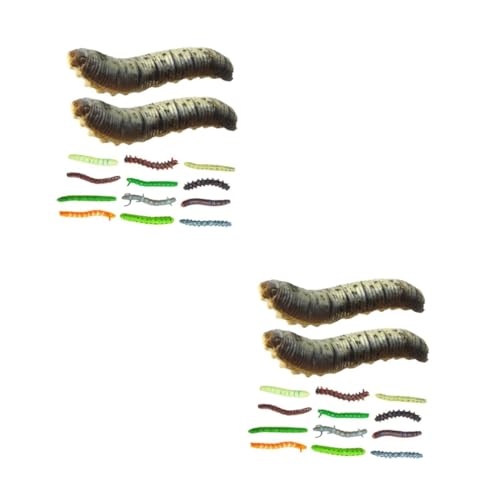 Beaupretty 40 Stück Teiliges Realistische Kunststoff Raupen und Würmer Pädagogische Insektenmodelle Vielfältige Simulation Langlebig Handlich Lernspielzeug von Beaupretty