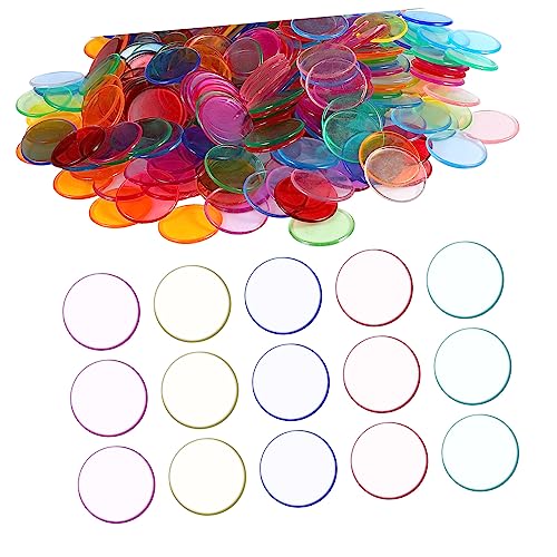 Beaupretty 400 Stück Bingo Chips Zählmarker für Bingo Spiele Spielkarten Zubehör Transparent Wiederverwendbar für Klassenzimmer und Lernspiele von Beaupretty