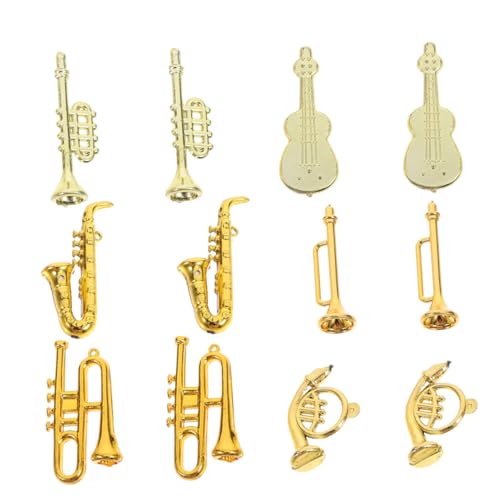 Beaupretty 48 Stück Miniatur Musikinstrumente Set Teilig Puppenhaus Deko mit Mini Saxophon Trompete Violine Französisches Horn Goldfarbene Kunststoffornamente für Musikzimmer und Beaupretty 48 Stück Miniatur Musikinstrumente Set Teilig Puppenhaus Deko mit Mini Saxophon Trompete Violine Französisches Horn Goldfarbene Kunststoffornamente für Musikzimmer und von Beaupretty