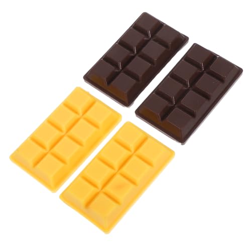 Beaupretty 4 Stücke Künstliche Schokolade Modelle Realistische Schokoladendekoration aus Resin Kleiner Schokoladenrequisiten für Fotografie und Partys Pflegeleichte Dekoartikel für Zuhause von Beaupretty