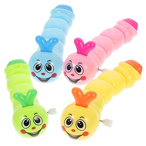 Beaupretty 4 Stück Aufziehraupe Spielzeug für Kinder Lustige Cartoon Lernspielzeug für Hand Auge Koordination Tragbar Unisex für Vorschulkinder von Beaupretty