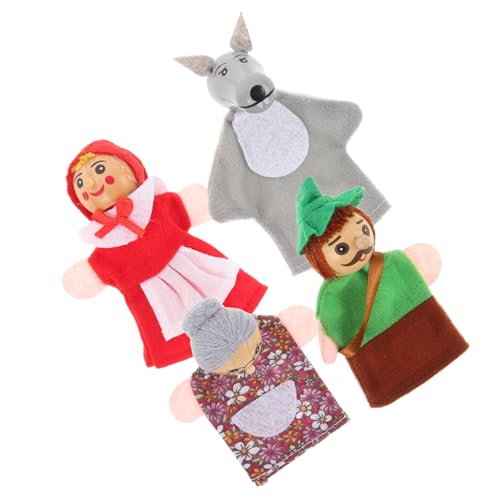 Beaupretty 4Stücke Teiliges Fingerpuppen Cartoon Tiere Fingerpuppenspielzeug für Geschichtenerzählen und Eltern Junge Mädchen Interaktion von Beaupretty