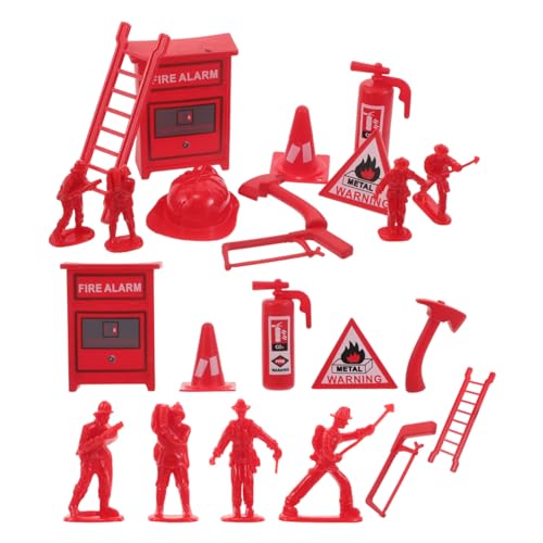 Beaupretty 5 Sätze Feuerwehrmann Spielset mit Miniatur Feuerlöschern Stabile Kunststoff-feuerwehrfiguren Authentische Feuerwehr-Accessoires für Puppenhaus Rollenspiel und Kreative von Beaupretty