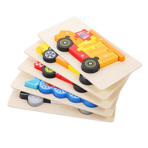 Beaupretty 5 Sätze Teiliges Holzpuzzle Lernspielzeug für Pädagogisches Robustes Holzspielzeug mit Tiermotiven Kognitiven Fähigkeiten Kreativität und Hand Auge Koordination von Beaupretty