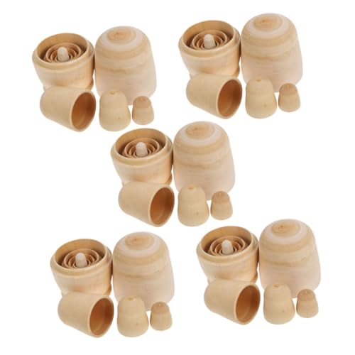 Beaupretty 5 Sätze Traditionelle Unbemalte Puppen aus Naturholz DIY Bastelset für Kreative Familienaktivitäten Vielseitige Weihnachtsdekoration und Künstlerische Gestaltung Beaupretty 5 Sätze Traditionelle Unbemalte Puppen aus Naturholz DIY Bastelset für Kreative Familienaktivitäten Vielseitige Weihnachtsdekoration und Künstlerische Gestaltung von Beaupretty