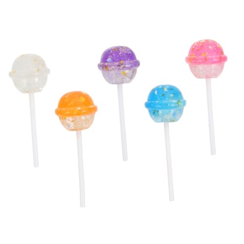 Beaupretty 5 Stück Lutscher Charms aus Resin Realistische Mini Fake Lutscher für DIY Schmuck Dekoration und Kreative Projekte Weiß Orange Blau und von Beaupretty