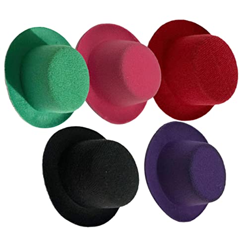 Beaupretty 5 Stück Mini Eva Hüte für Puppen Teiliges Grün Dunkelviolett Schwarz und Weinrot Dekorative Miniaturhüte für Puppenkostüme Party Dekorationen und DIY Projekte von Beaupretty