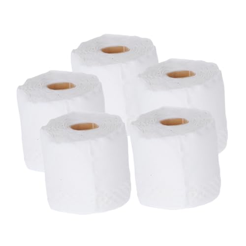 Beaupretty 5 Stück Miniatur Toilettenpapier für Puppenhaus Rollenspiel Zubehör für Kreative Szenen Geeignet für Fotografie Dekorationen für DIY Miniaturmodelle von Beaupretty