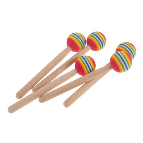 Beaupretty 5 Stück Regenbogen Trommelstöcke Weiche Schlägel für Kleinkinder Sichere Handhabung Fördert die Hand Augen Koordination und Musikalische Entdeckung von Beaupretty