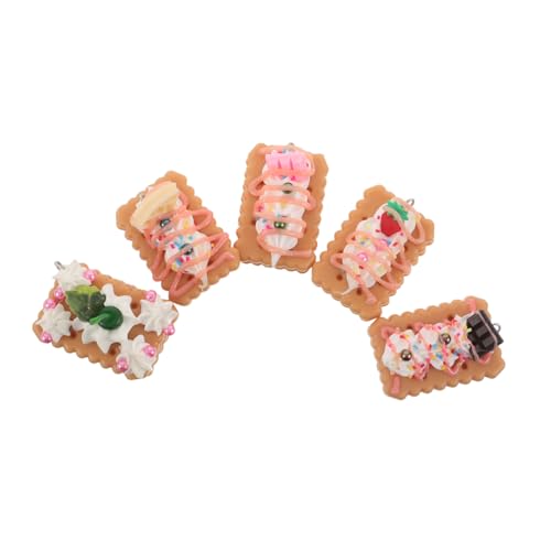 Beaupretty 5 Stück Simuliertes Cookie -Modell Simulationsfutterspielzeug Keksspielzeug Gefälschtes Schokoladenmodell Künstliche Desserts Zur Auslage Faux-gebäck-Display Cartoon-keks PVC von Beaupretty