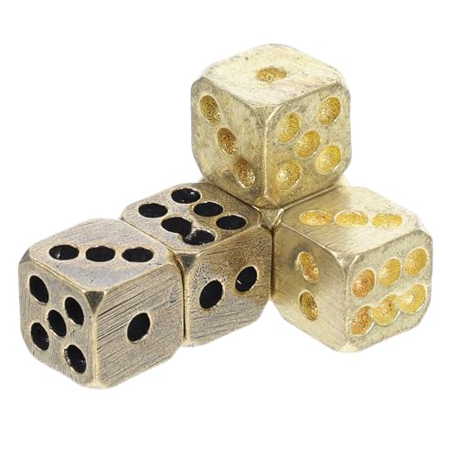 Beaupretty 5 Stück Solide Würfel aus Reinem Kupfer Kleine Spielwürfel als Ktv Bar Spielrequisiten Leicht Langlebig Handlich für Würfelspiele und Partydekoration Zufällige von Beaupretty