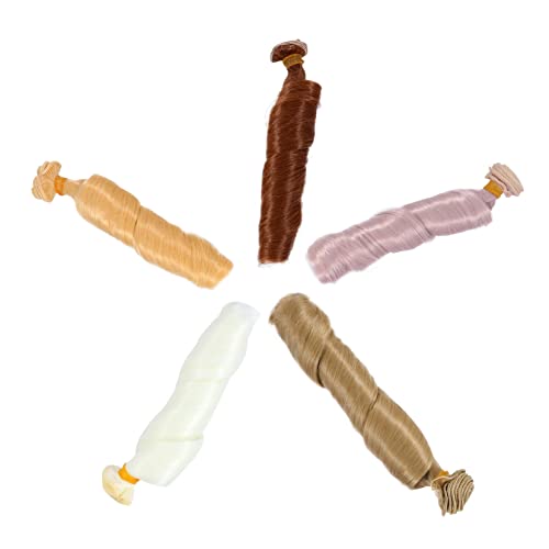 Beaupretty 5 Stück Teiliges DIY Puppenperücken Hitzebeständigem Hochtemperatur Silk draht Langlebig Verformbar mit Föhn und Lockenstab zum Basteln und Reparieren von Puppenhaaren von Beaupretty