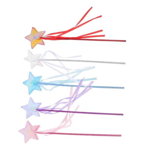 Beaupretty 5 Stück Teiliges Feenstab mit Sternform Leichte und Langlebige Zauberstäbe aus Handfreundlichem für Prinzessinnen Partys Halloween Weihnachten und Geburtstagsfeiern von Beaupretty