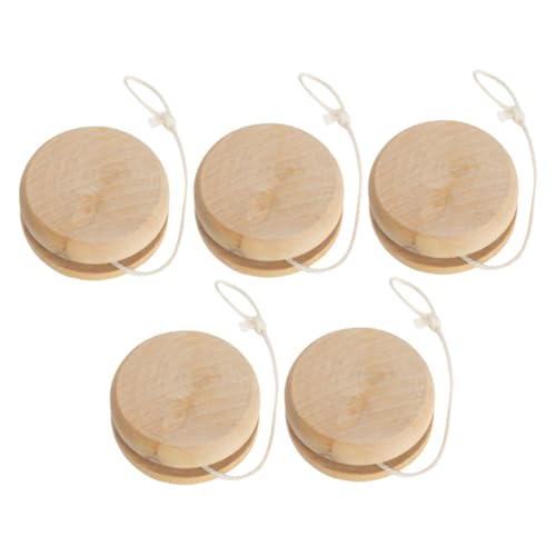 Beaupretty 5 Stück Teiliges Holz Yo Yo für Unisex Durchmesser Pädagogisches für Park Fördert Hand Augen Koordination und Geschicklichkeit von Beaupretty