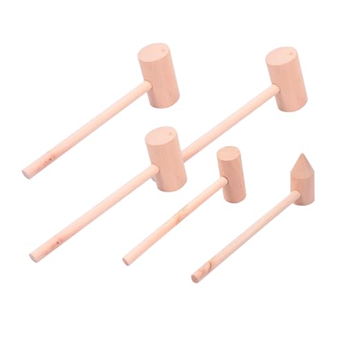 Beaupretty 5 Stück Teiliges Holzspielzeug Hammer Leichte Hämmer mit Verschiedenen Designs Langlebig und Verschleißfest Pädagogisches Kinderspielzeug Hand Auge Koordination und Greiffähigkeit von Beaupretty