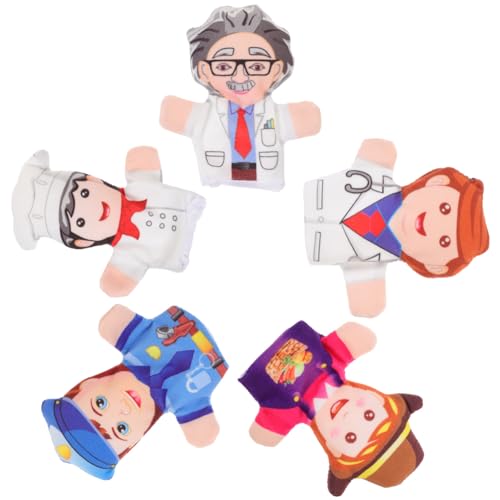 Beaupretty 5 Stück Teiliges Kleine Fingerpuppen aus Weichem Material Niedliche Berufspuppen für Erwachsene Interaktives für Partys Geburtstage Lernspielzeug zur Berufsorientierung von Beaupretty