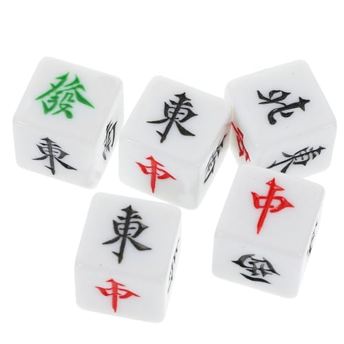 Beaupretty 5 Stück Teiliges Mahjong Würfel Acrylspielwürfel für Brettspiele Leichtes Langlebiges Partyspiel Zubehör für Spielspaß bei Familien Freundestreffen von Beaupretty