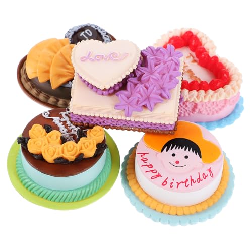 Beaupretty 5 Stück Teiliges Mini Dessert Deko aus Harz Realistische Künstliche Kuchenmodelle für Fotografie Puppenhaus Partytüten und DIY Basteln Kompakt und Detailreich von Beaupretty