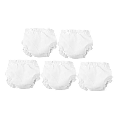Beaupretty 5 Stück Teiliges Puppen Unterwäsche für Puppen Flexible Weiße Doll Unterhosen Leichtes Bequemes Puppenaccessoire für DIY und Realistisches Rollenspiel von Beaupretty