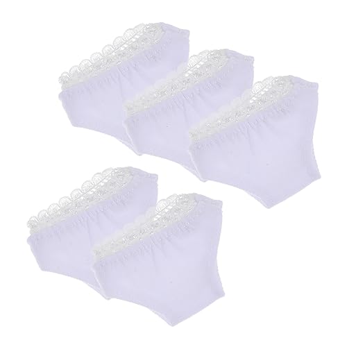 Beaupretty 5 Stück Teiliges Puppenunterwäsche Weiß mit Spitzenrand Puppenzubehör für Puppen Geeignet für Barbie und Ähnliche Modelle für Kreative Rollenspiele von Beaupretty