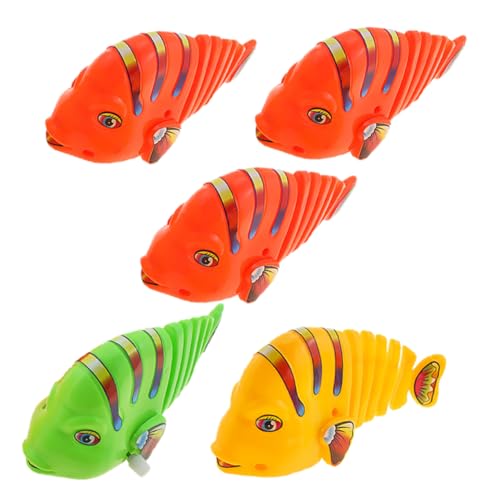 Beaupretty 5 Stück Teiliges Schwingende Cartoon Fischspielzeuge aus Kunststoff Aufziehspielzeug für Interaktives Badespielzeug für Motorikförderung Geeignet für Outdoor und Zufällige Farbe von Beaupretty