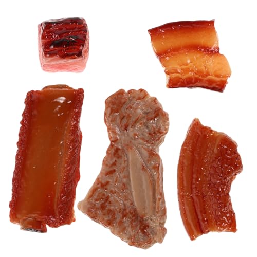 Beaupretty 5 Stück Teiliges Simulierte Geschmorte Schweinerippchen aus Langlebigem Resin Detailgetreue Küchen und Wohnraumdeko Realistisches Food Modell für Tischdekoration und Sammler von Beaupretty