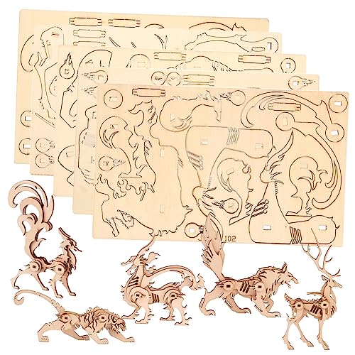 Beaupretty 5 Stück Teiliges Tierpuzzle Holzspielzeug für DIY Holzpuzzle Modell mit Wolf Drache Fuchs Hirsch und Tiger Lernspielzeug Eltern Junge Mädchen Interaktion und Kreativen Gestaltung Beaupretty 5 Stück Teiliges Tierpuzzle Holzspielzeug für DIY Holzpuzzle Modell mit Wolf Drache Fuchs Hirsch und Tiger Lernspielzeug Eltern Junge Mädchen Interaktion und Kreativen Gestaltung von Beaupretty