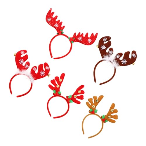 Beaupretty 5 Stück Teiliges Weihnachts-haarreifen Glocken und Rentier-geweih für Erwachsene Bunte Festliche Stirnbänder Langlebig nicht Verblassend für Weihnachtsfeiern und Kostümpartys von Beaupretty