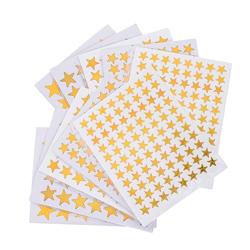 Beaupretty 50 Blatt Goldene Sternaufkleber Selbstklebend Belohnungsaufkleber Je Kindergarten Schulsachen Motivationsaufkleber für Jungen Mädchen Schüler von Beaupretty
