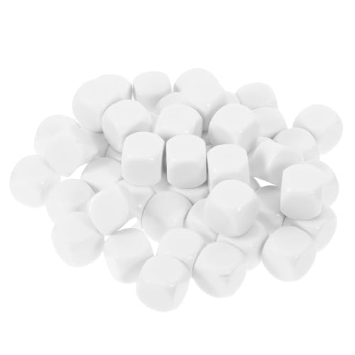 Beaupretty 50 Stück Acryl Würfel mit Glatter Oberfläche Leere Quadratische Spielwürfel für DIY Brettspiele Handbeschreibbar für Siebdruck Geeignet Robuste Acrylkonstruktion für Kreatives von Beaupretty
