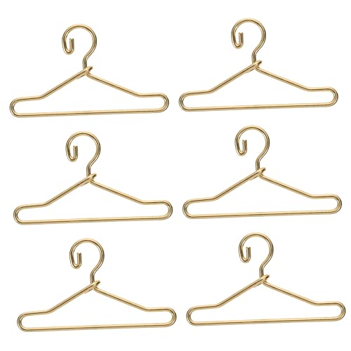 Beaupretty 50 Stück Mini Metall Puppen Kleiderbügel Goldfarbene Hängern für Puppenkleidung für Puppenzubehör und Raumdekoration von Beaupretty