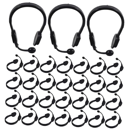 Beaupretty 50 Stück Mini Mikrofon Headsets Puppenhaus Zubehör Miniatur Kopfhörer Puppen Headset Dekoration Mikrofon Windschutz Kunststoff Zubehör für Puppen Kostüm von Beaupretty