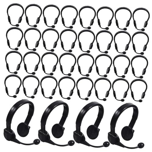 Beaupretty 50 Stück Miniatur Puppen Headset Mikrofon Kopfhörer Deko Zubehör Kunststoff Leicht Tragbar Requisiten für Puppen Geburtstag von Beaupretty