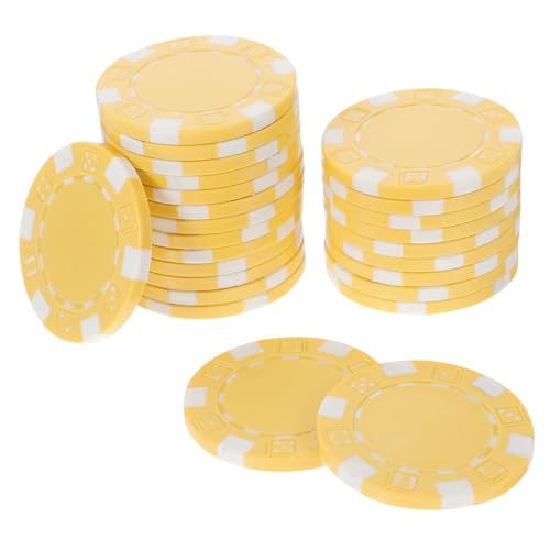 Beaupretty 50 Stück Poker Chips Runde Spielmarken aus Robustem Kunststoff für Spiele Zählmarken und Mathematische Übungen für Unterhaltung und Lernspiele von Beaupretty