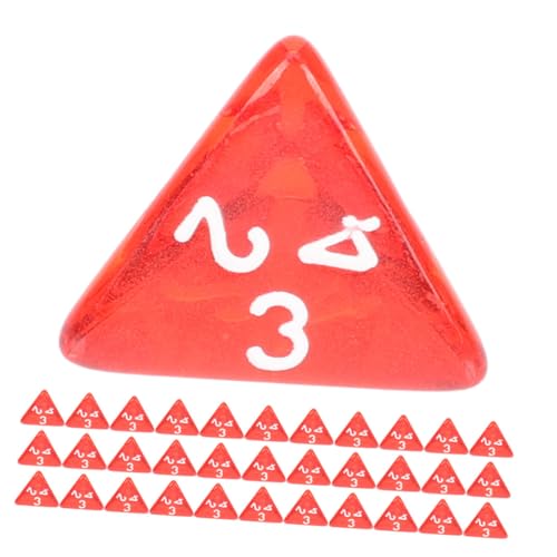 Beaupretty 50 Stück Rote Acryl Vierseitige Würfel mit Leicht Lesbaren Zahlen für Brettspiele Partys und Unterrichtsaktivitäten Vielseitiges Dice für Endloses Spielvergnügen von Beaupretty